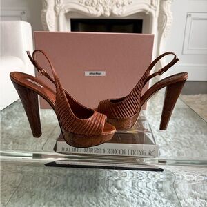 Miu Miu Brown Slingback Heels